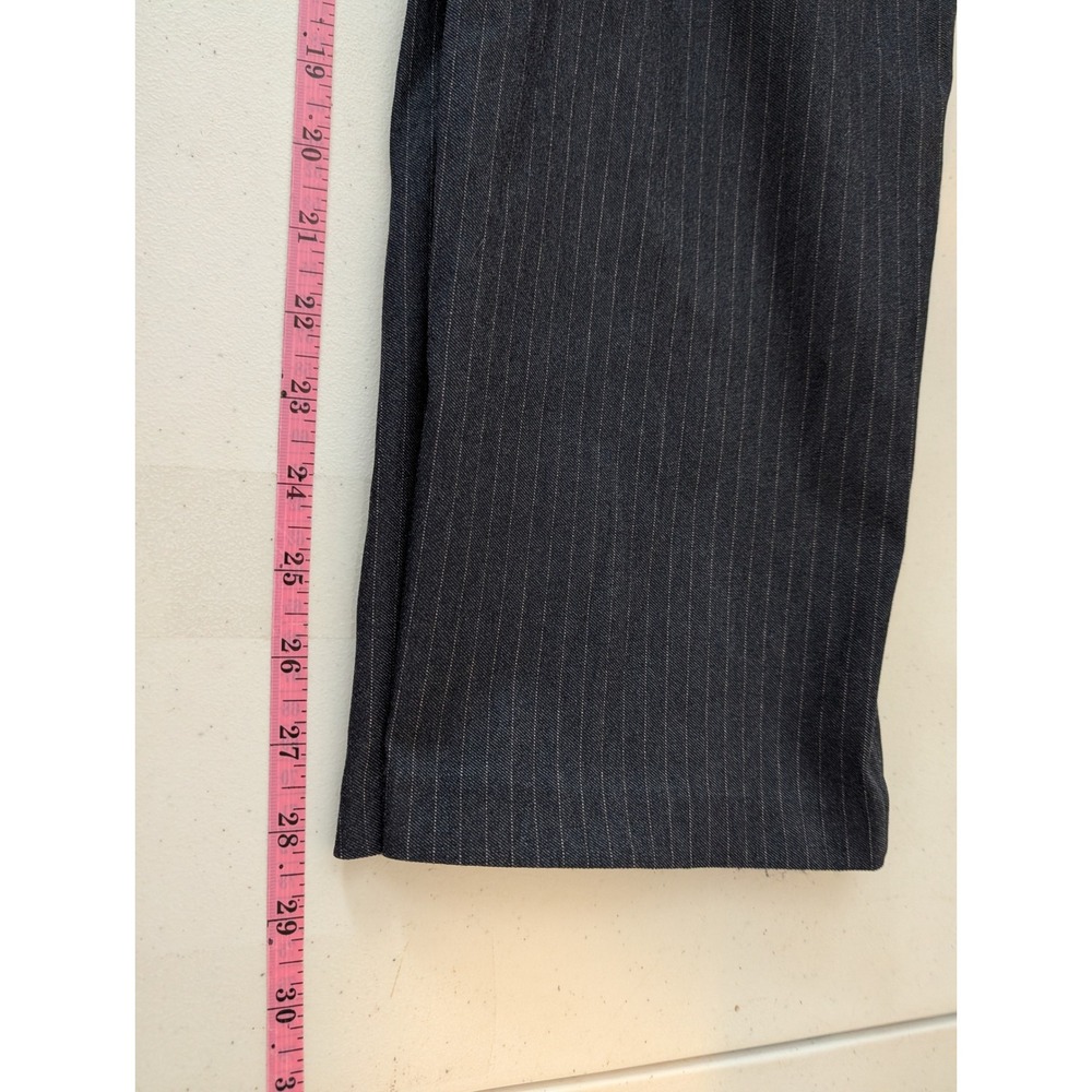 Rafaella Womens Size 14 Black‎ Pinstripe Dress Pants Trouser Flat Front Straight - Picture 11 of 14